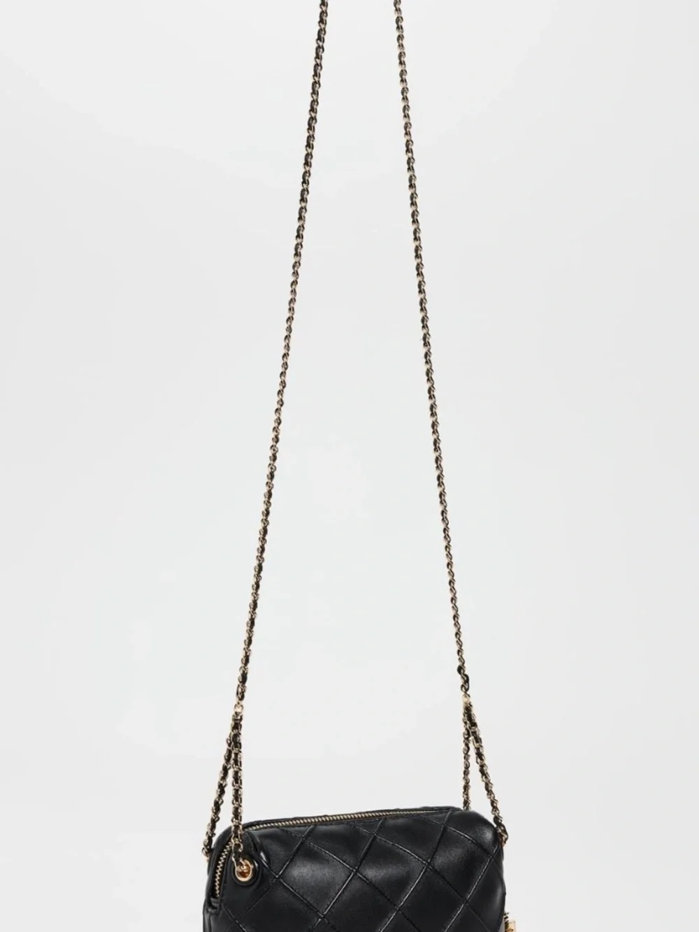 NEW Tory Burch Fleming Soft Black Quilted Leather Crossbody Bag